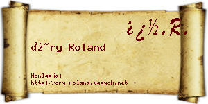 Őry Roland névjegykártya